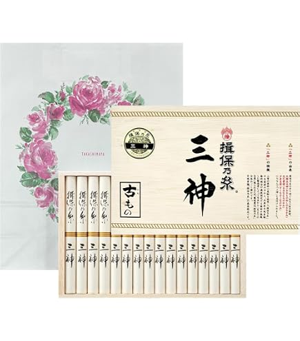 Amazon.co.jp: 揖保乃糸 三神 一年熟成古もの 50g×16束【手提げ紙袋付